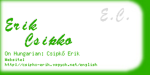 erik csipko business card
