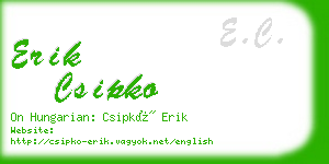 erik csipko business card